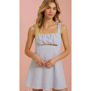 🦋 Altar'd State Striped Tank Mini Dress Cut Out Tie Back S